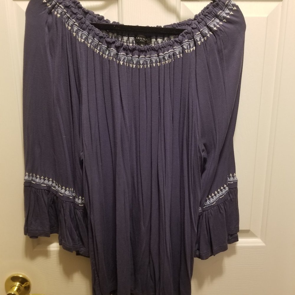 Trumpet Sleeve Cold Shoulder top